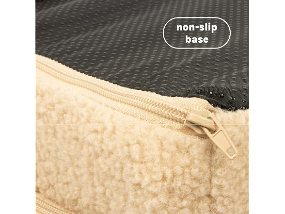 SportPet Medium Sherpa Bolster Couch Pet Bed, Cream