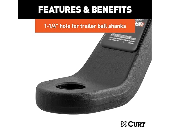 Curt CUR45456 Forged Ball Mount 20K, 2" Drop