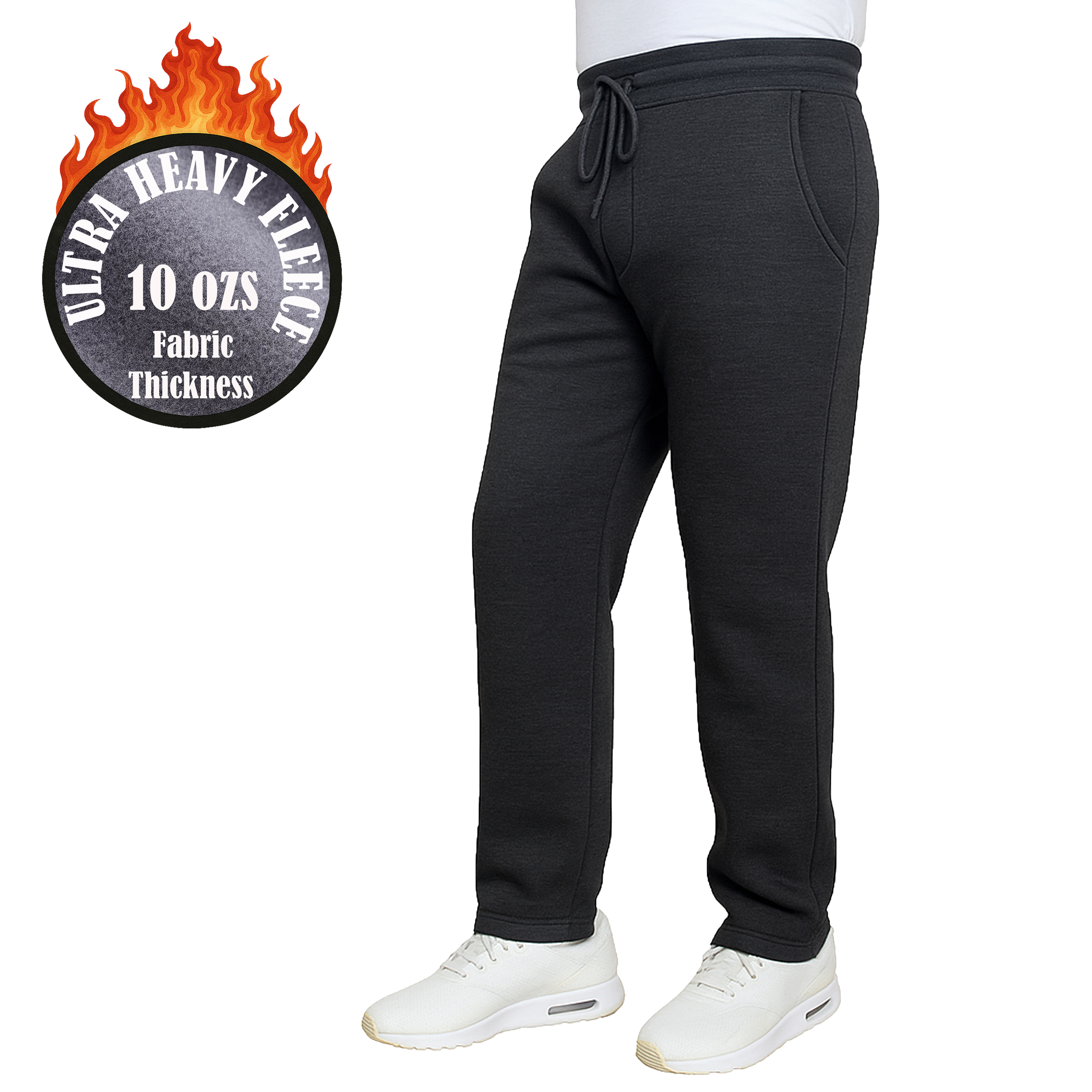 Mens Heavyweight Fleece-Lined Sweatpants (1 or 2pk) - Gallery 20