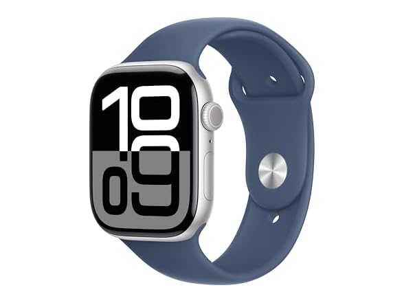 Silver Aluminum Case with Denim Sport Band