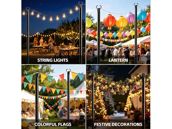 JYTOBN 10FT String Light Poles 