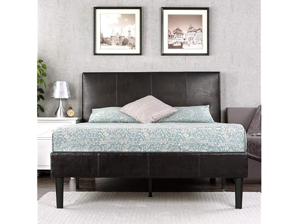Zinus Gerard Faux Leather Upholstered Platform Bed Frame