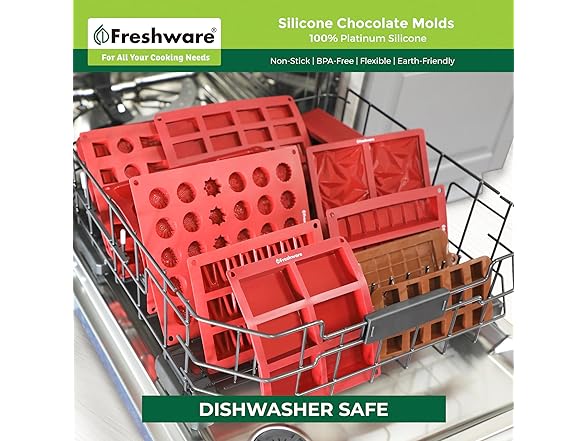 Freshware Silicone Chocolate Molds 2PK