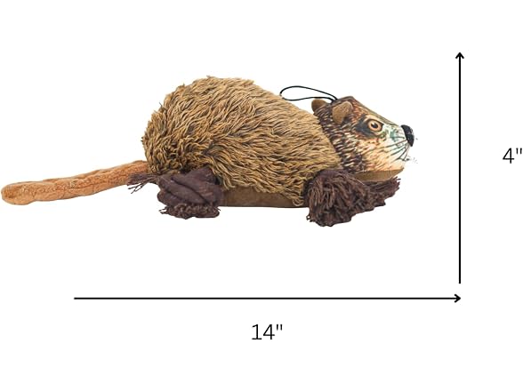 Ropers Beaver Plush Dog Rope Pull Chew Tug Toy