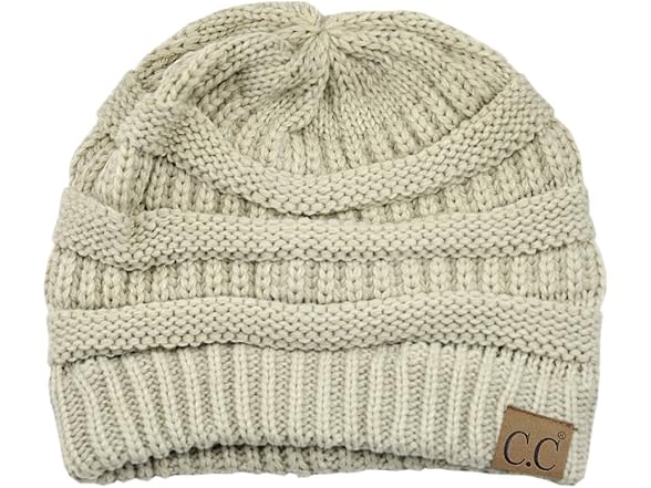 C.C (OS) Trendy Chunky Soft Stretch Skully Beige