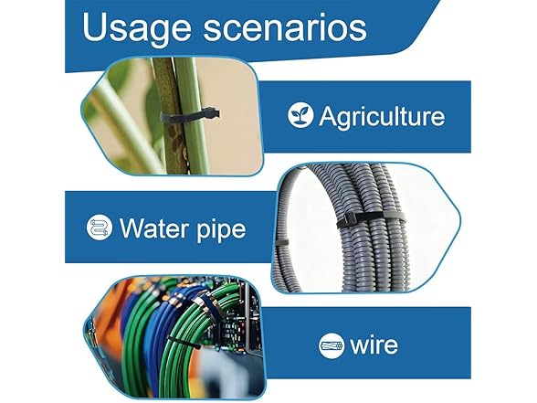 YSHFNUHSJ 400 Pack Black Zip Ties Assorted Sizes