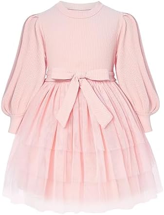 Girl's Long Sleeve Puff Tulle Dress