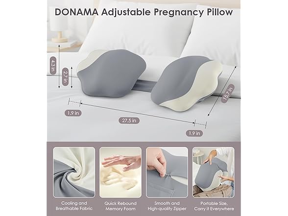 DONAMA Memory Foam Maternity Pillow Support
