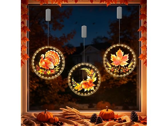 YTKIH 3 Pack Fall Decor Window Lights