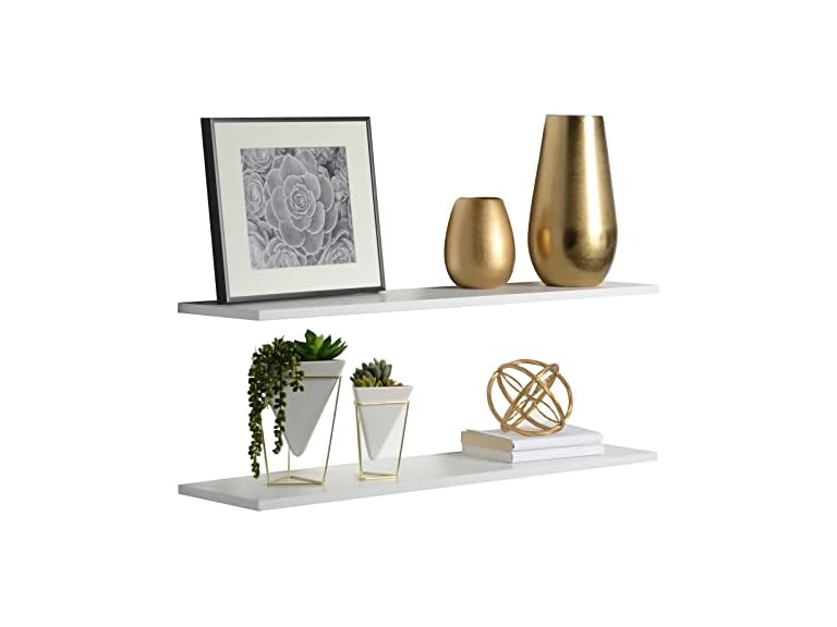 Delta FS2090BB-2 Floating Shelves White 36"x8"x.5" Black