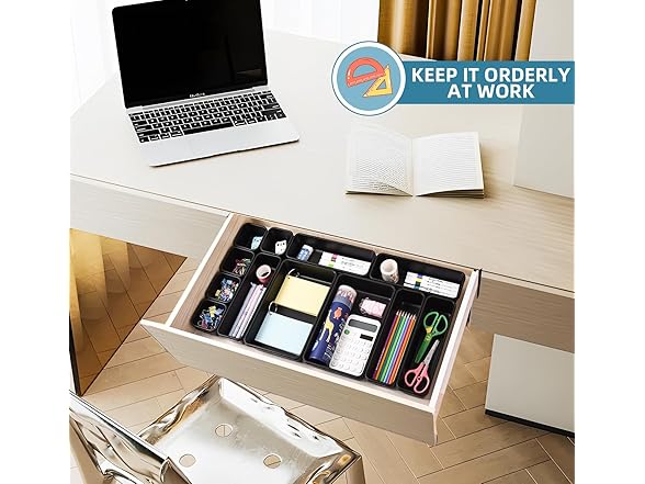 25 PCS Black Drawer Organizer Set