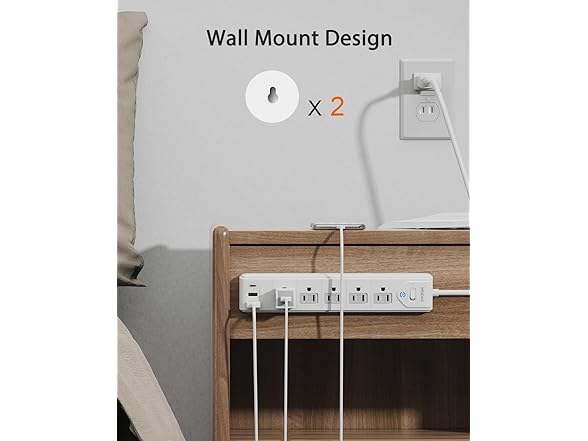 WRXDMC 2 Prong Power Strip, 2 Prong to 3 Prong Outlet Adapter