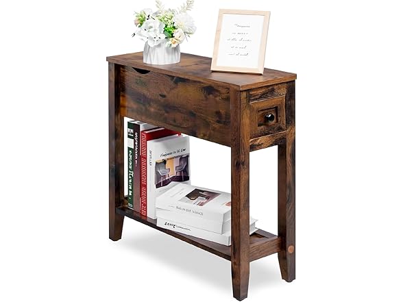 LUSUOWLZ Chairside Table with Charger