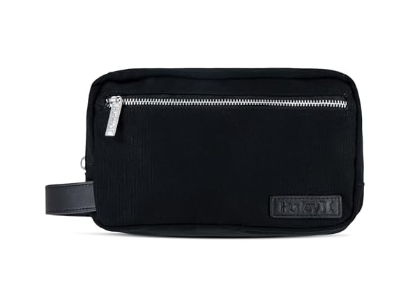 Hurley Men's Small Items Travel Dopp Kit, Black/Double Zip, O/S