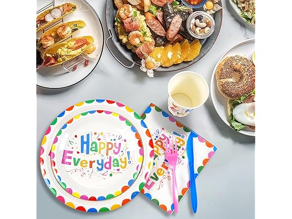 NASUN 160 Pcs Birthday Party Tableware