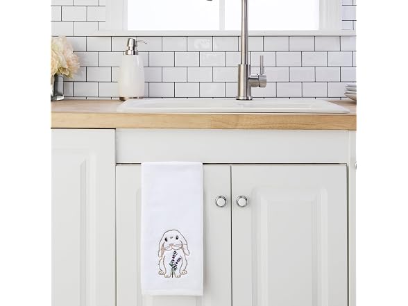 SKL Home Easter Bunny Lop 100% Cotton Embroidered 2pc