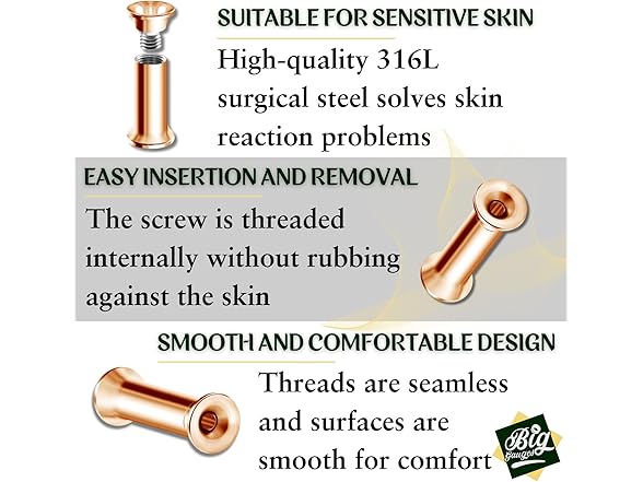 Pair of Internally Threaded Anodized Gauge