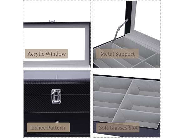 Wupyi Slots Eyeglass Sunglass Storage Box Layer