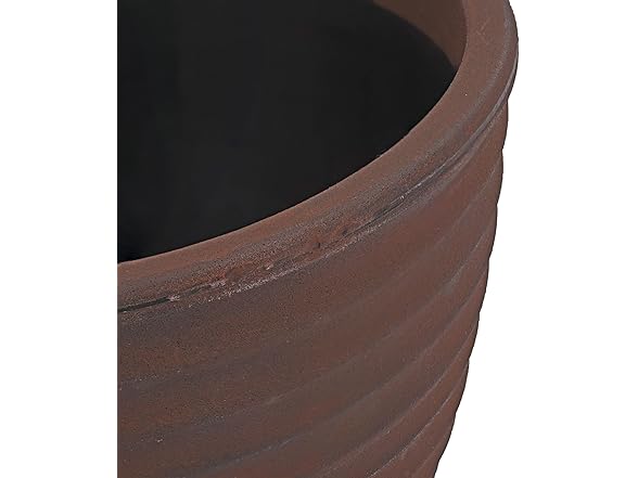 Sunnydaze Ribbed 16" Outdoor Plant Pot Set of 2
