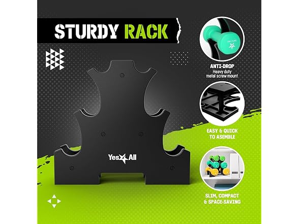 Yes4All Neoprene Dumbbell Set with Rack