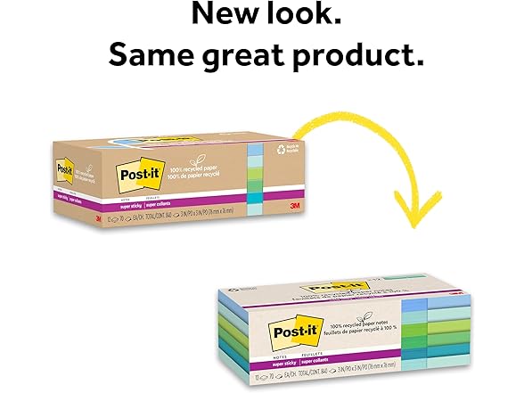 Post-it Recycled Notes 3x3 12pk Oasis