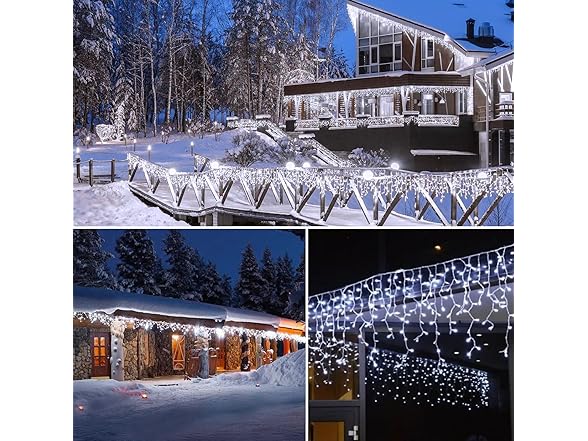 Brightown Icicle Christmas Lights Outdoor, 40Ft