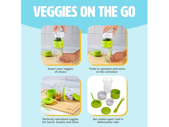 Tasty 2-in-1 Vegetable Spiralizer and Salad Container
