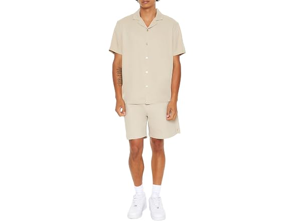 Forever 21 Cuban Collar Short-sleeve Shirt