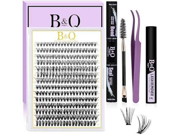 B&Qaugen Lash Clusters Kit, 280 Pieces