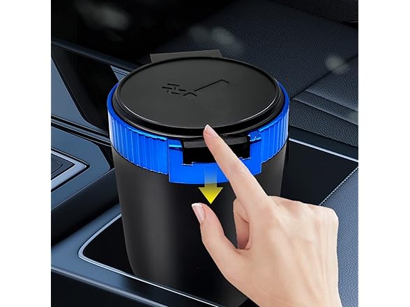 Car Ashtray w/Lid Blue Light Portable
