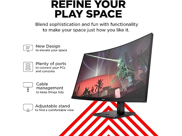 HP OMEN 31.5" QHD IPS 165Hz Curved Gaming Monitor