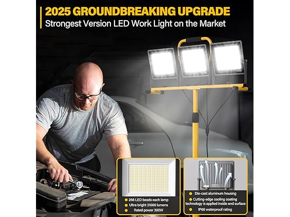 Gobright 31000 Lumen LED Work Lights with Stand