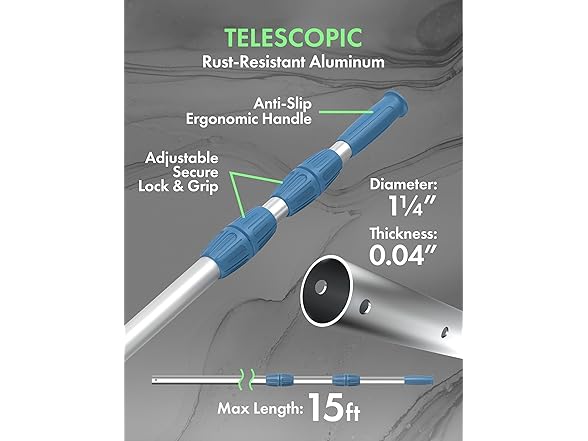 15ft Heavy Duty Swimming Pool Pole