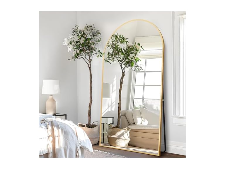 HIGREENA Arched Full Length Mirror, 75"x35"