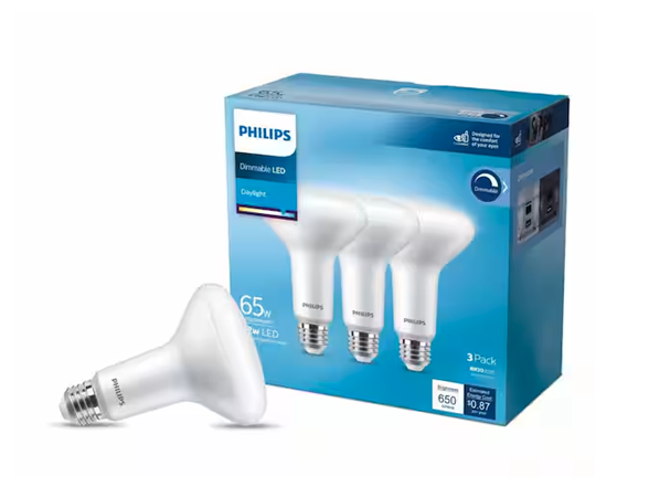Phillips 7.2W (65W Equivalent) Daylight Dimmable LED Light Bulb