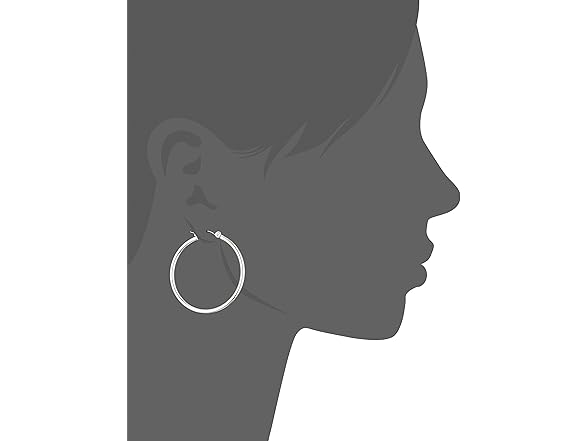 Nine West Women's Tube Hoop Earrings Silver