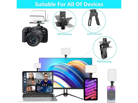 Anautin Selfie Light, 60 LED 2200mAh Rechargeable Cell Phone Fill Light