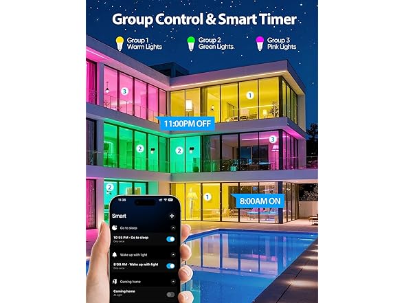 Odnora B0FQV62PX5 LED Smart Light Bulbs