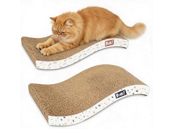 Cats Rock Scratching Board for Indoor Cats, Curved
