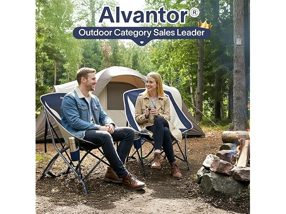 Alvantor Folding Camping Chair with Breathable Mesh - Gallery 2