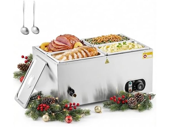 WILPREP Four 1/4 Pans Commercial Food Warmer