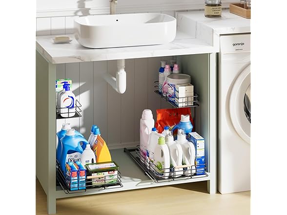 2 Pack Under Cabinet Storage Organizers