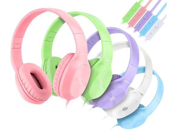 (5 PACK) Sonitum Kids 3.5mm Wired Headphones