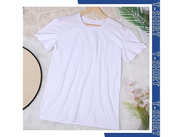 6-Pack Men's White Blank Crew T-Shirts