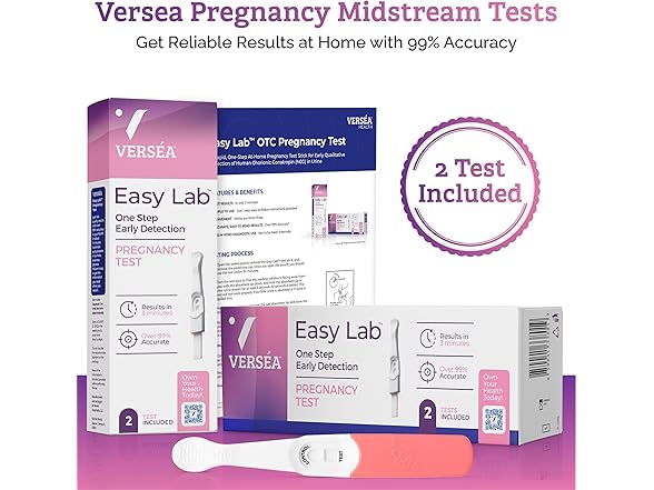 Versea Easy Lab Pregnancy Test, 2 Pack