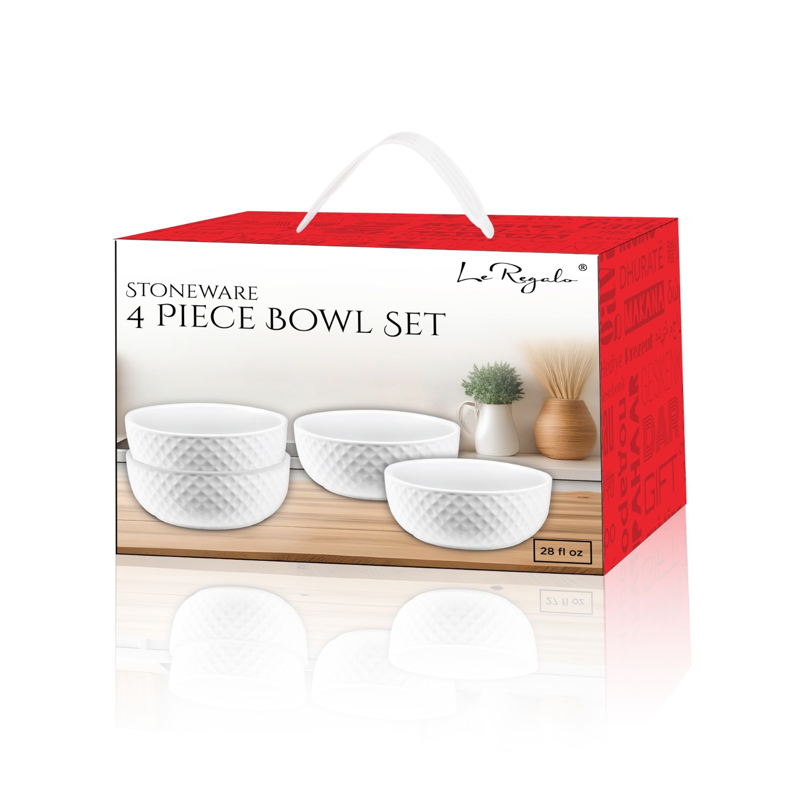 Le Regalo 4 Piece Stoneware Bowl Set - Gallery 8