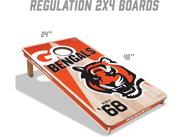 YouTheFan NFL 2' x 4' Wood Cornhole Set