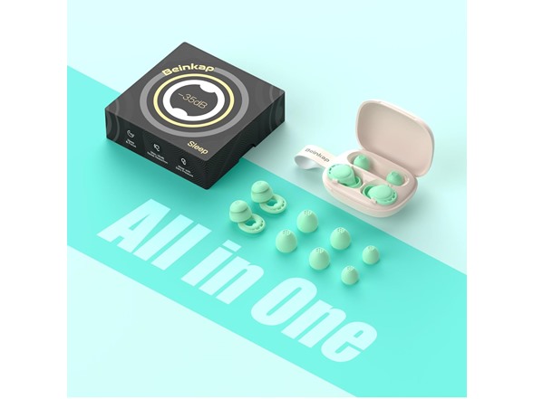 Beinkap Silicone Ear Plugs 6 Pairs, Green