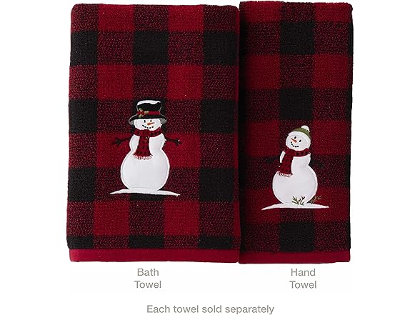 Woodland Winter Snowman Hand Towels