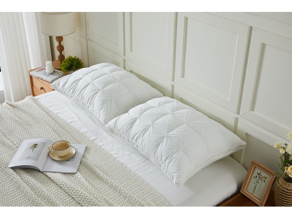 Gusseted Down Alternative Cotton Pillow, 2 Pack
